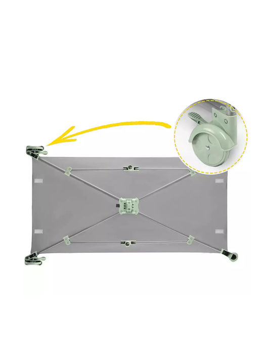 Ricokids RK-240 Παρκοκρέβατο με Στρώμα Γκρι-Μέντα 125x65cm