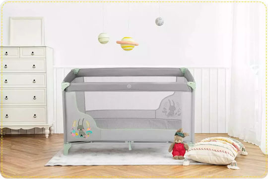 Ricokids RK-240 Кошара за игра с Матрак Grey-Mint 125x65см