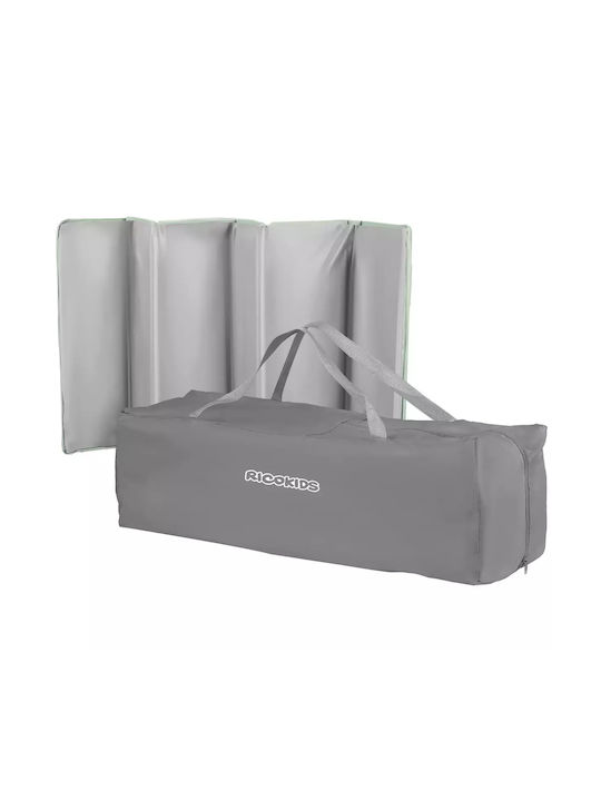 Ricokids RK-240 Παρκοκρέβατο με Στρώμα Γκρι-Μέντα 125x65cm