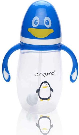 Cangaroo Plastic Sippy Cup with Handles PP Feeding Bottle Pinguin 4m+ 300ml Blue C0564/Blue