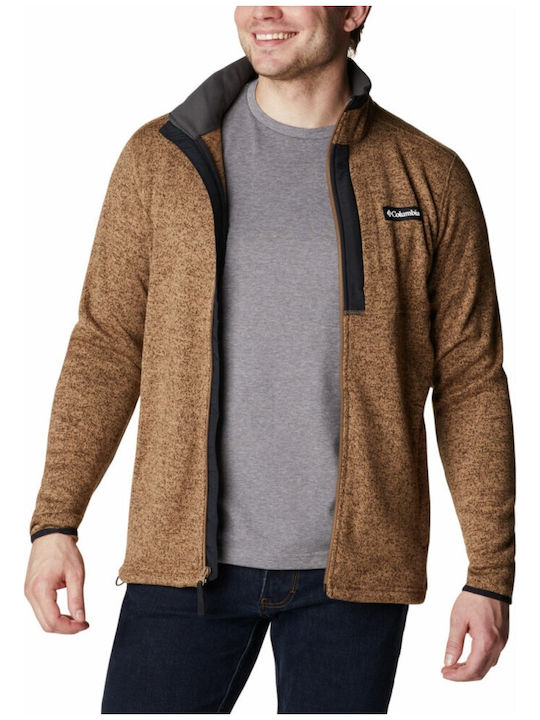 Weather Delta Ανδρική Ζακέτα Fleece Καφέ