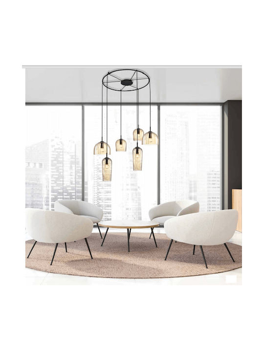 Zambelis Lights Suspendat Candelabru pentru 6 Becuri E14, E.14 Transparent