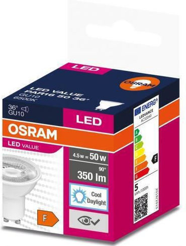 Ledvance Bec LED 5W pentru Soclu GU10 și Formă MR16 Alb rece 350lm