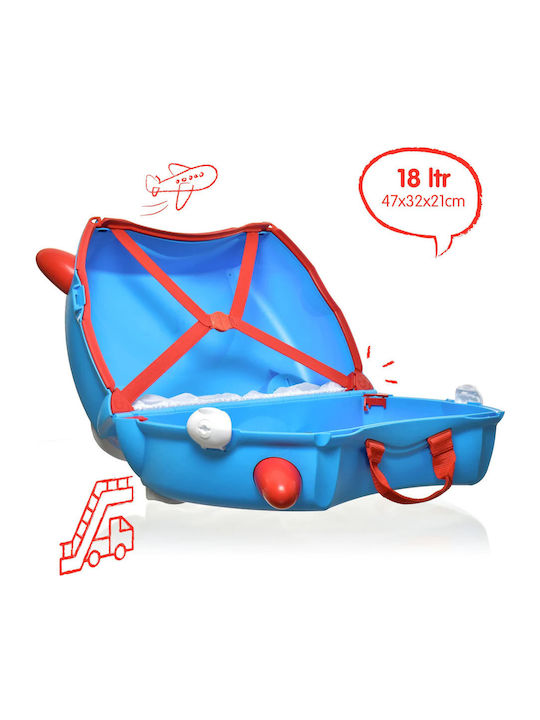 Trunki Amelia Aeroplane Παιδική Βαλίτσα Ταξιδίου Καμπίνας Σκληρή Γαλάζια με 4 Ρόδες Ύψους 31εκ.