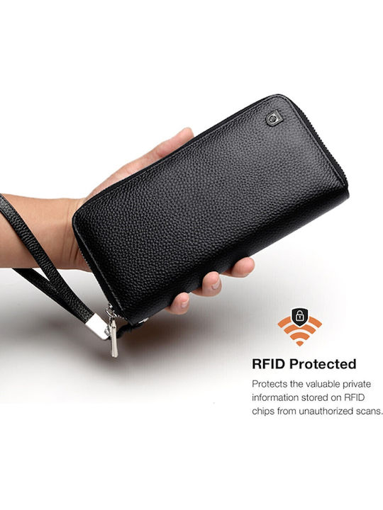 Δερμάτινο Ανδρικό Πορτοφόλι με RFID Μαύρο