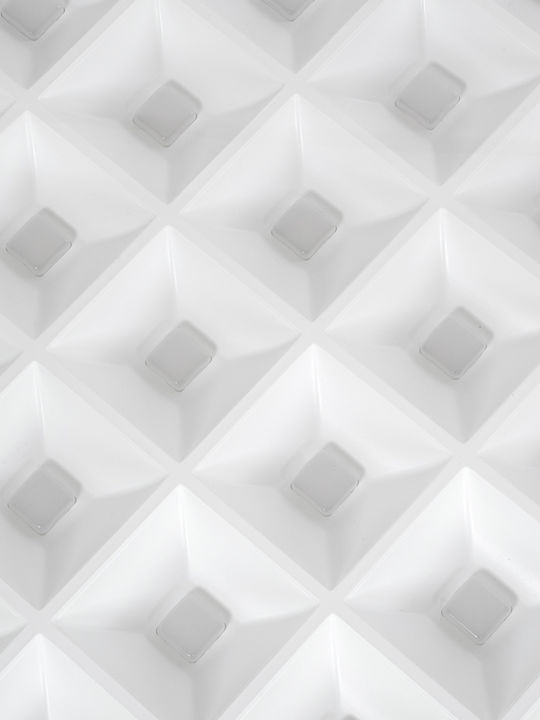 GloboStar Zeus Square Recessed LED Panel 48W with Warm White Light 2700K 60x60cm