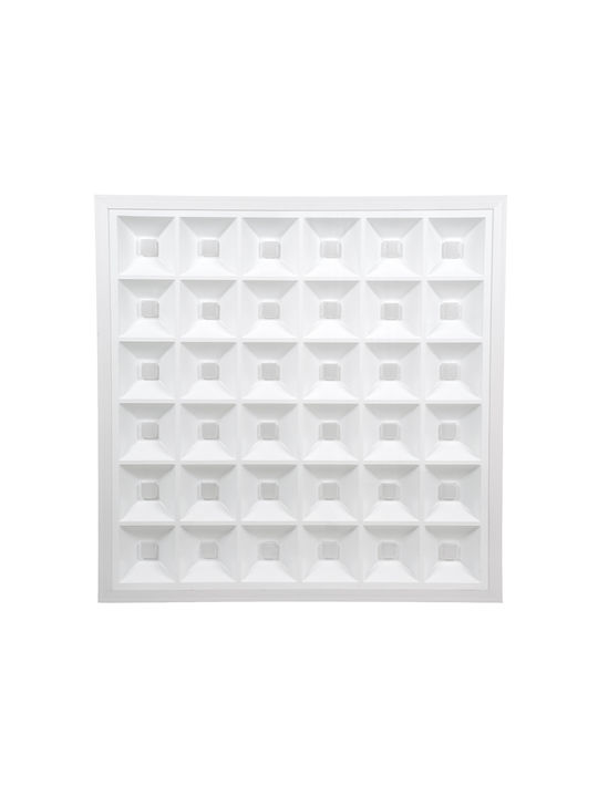 GloboStar Zeus Square Recessed LED Panel 48W with Warm White Light 2700K 60x60cm