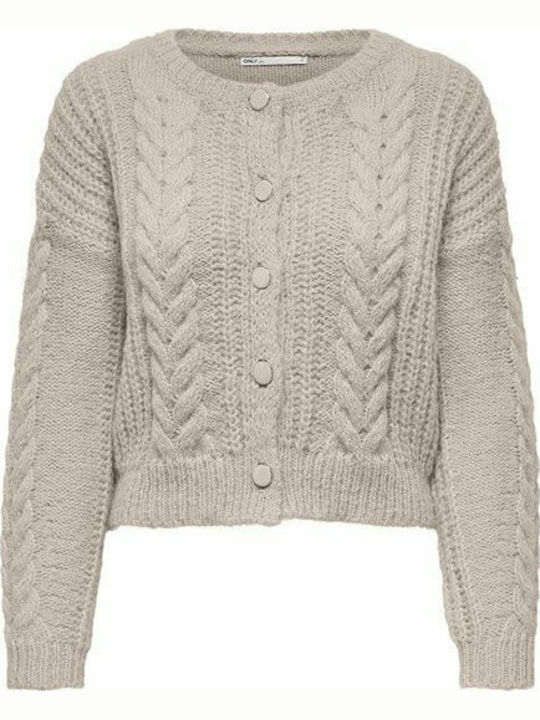 Only Women's Knitted Cardigan with Buttons Beige