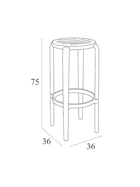 Gartenhocker aus Polypropylen Tom 75 Weiß 36x36x75cm Gartenhocker aus Polypropylen Tom 75 Weiß 36x36x75cm
