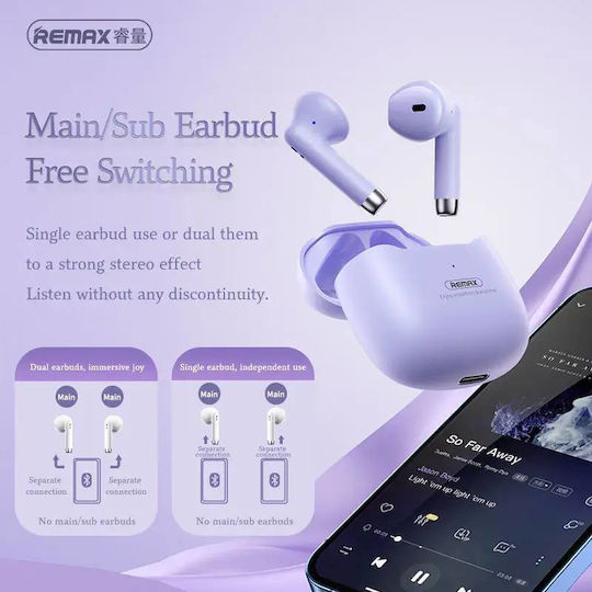 Remax TWS-19 Earbud Bluetooth Handsfree Ακουστικά με Θήκη Φόρτισης Λευκά