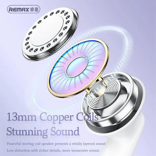 Remax TWS-19 Earbud Bluetooth Handsfree Ακουστικά με Θήκη Φόρτισης Λευκά