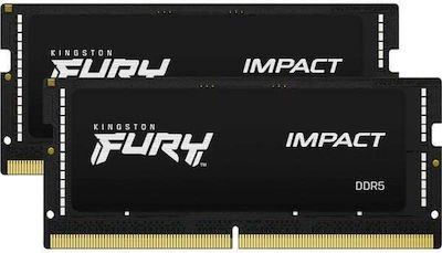 Kingston Fury Impact 32GB DDR5 RAM cu 2 module (2x16GB) și Viteză 5600 pentru Laptop