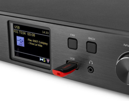 Audizio Brescia Επιτραπέζιο Ραδιόφωνο Ρεύματος DAB+ με Bluetooth και USB Μαύρο