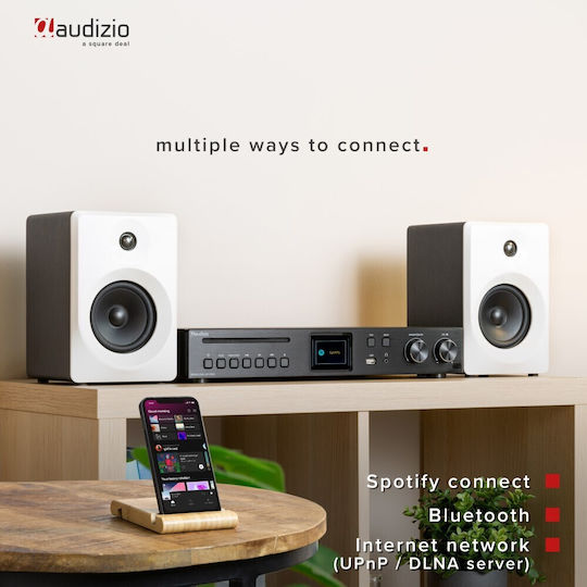 Audizio Brescia Επιτραπέζιο Ραδιόφωνο Ρεύματος DAB+ με Bluetooth και USB Μαύρο