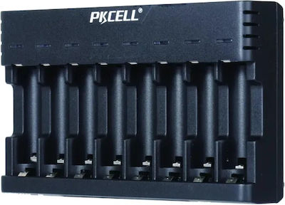 Pkcell PK-8181 USB Φορτιστής 8 Μπαταριών Ni-Cd/Ni-MH Μεγέθους AA/AAA