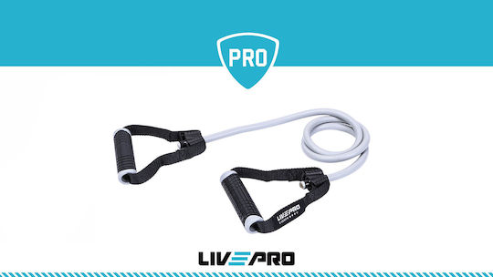 Live Pro Bandă de rezistență pentru exerciții Gymtube Foarte Dur cu mânere Gri