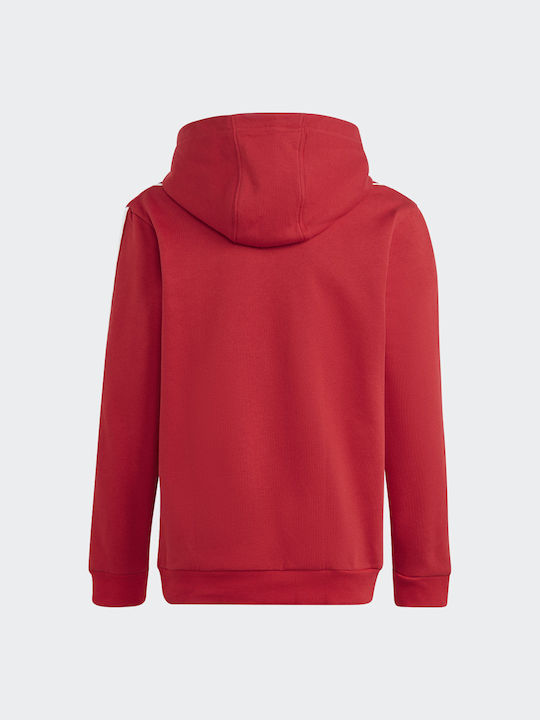 Adidas Kinder Sweatshirt mit Kapuze und Taschen Rot