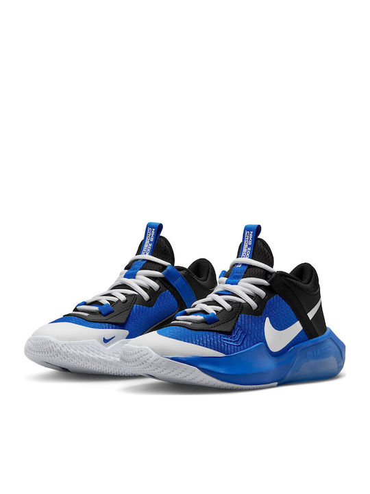 Zoom Crossover Kinder Sportschuhe Basketball mit Schnürsenkeln Blau