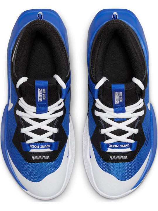 Zoom Crossover Kinder Sportschuhe Basketball mit Schnürsenkeln Blau