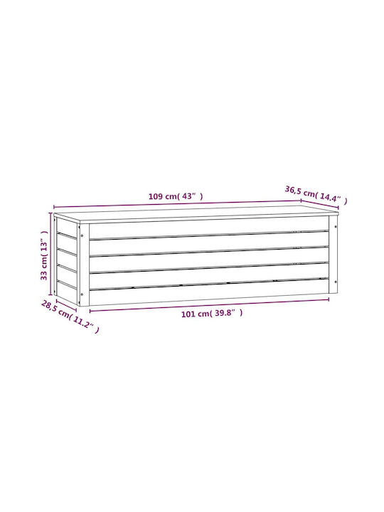 vidaXL Декоративна куфар Дърво Кафяв 109x36.5x33бр