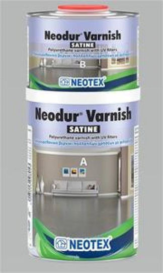 Neotex Neodur A+B Βερνίκι Επιφάνειας Πολυουρεθάνης 2 Συστατικών Άχρωμο Γυαλιστερό 1lt