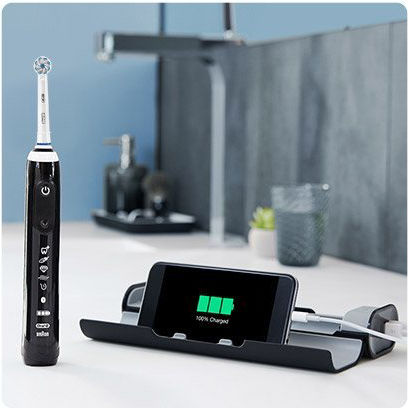 Oral-B Genius X 10000 Special Edition Elektrische Zahnbürste mit Drucksensor und Reisetasche Schwarz