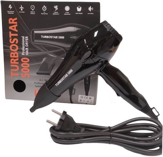 GammaPiu Turbostar Professional Hair Dryer with Diffuser 2500W Black