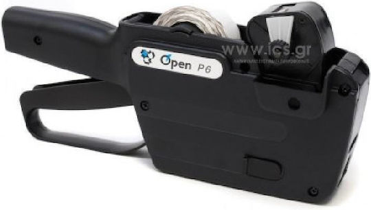 Open P6 Μηχανικός Ετικετογράφος Χειρός Μονός σε Μαύρο Χρώμα