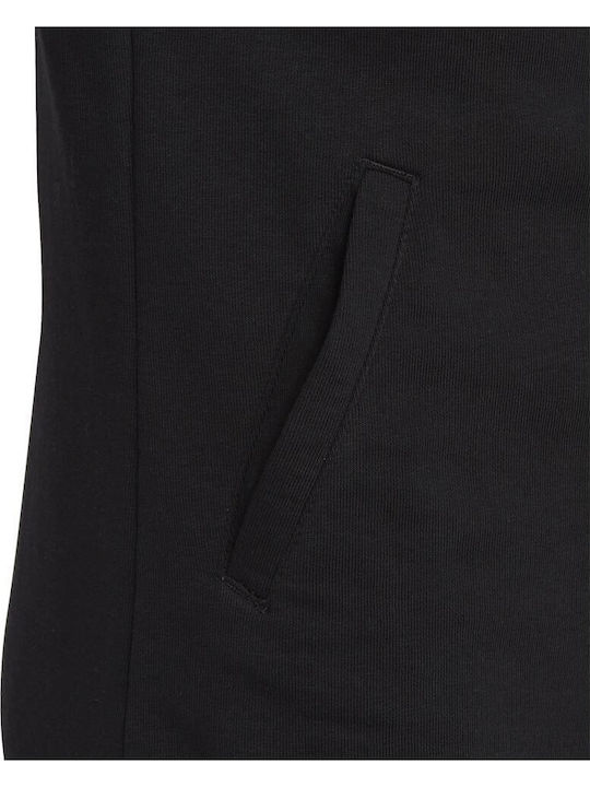 Kinder-Sweatshirt Strickjacke Mit Kapuze Und Taschen Schwarz Essentials 3-Stripes