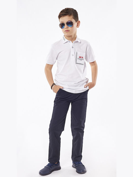 Hashtag Kids Polo Short Sleeve White