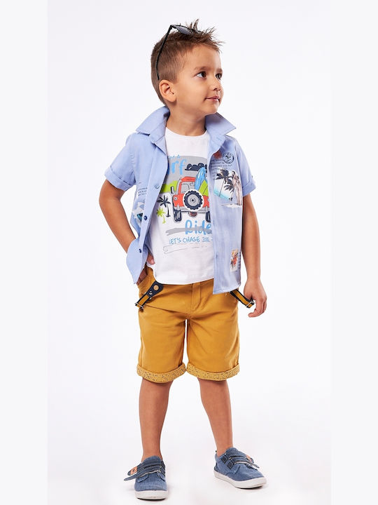 Hashtag Kids Set with Shorts Summer 3pcs Light Blue