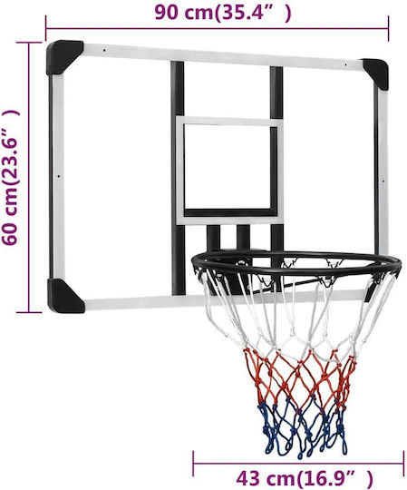 vidaXL Baschet Hoop cu Backboard 90x60buc