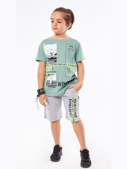 Hashtag Kinder Set mit Shorts Sommer 2Stück Türkis Wildsurf