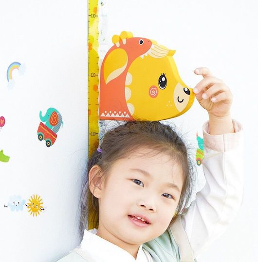 Wooden Kids Growth Height Chart with Design Animals Dolphin Light Blue