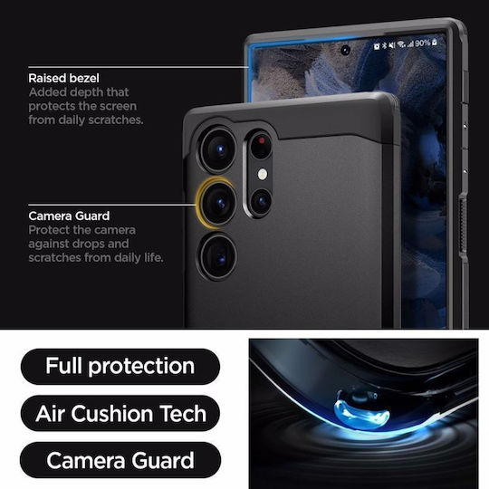 Spigen Tough Armor Back Cover Plastic 2mm Black (Galaxy S23 Ultra)