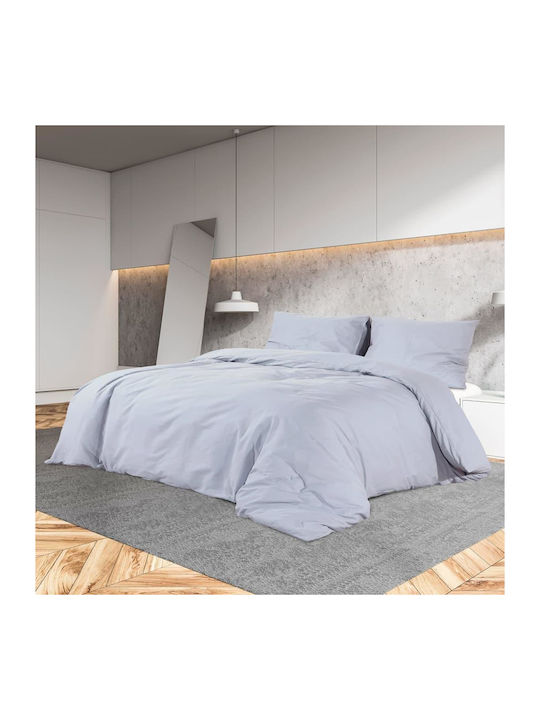 vidaXL Duvet Cover Set Queen with 2 Pillowcases 240x220 Grey