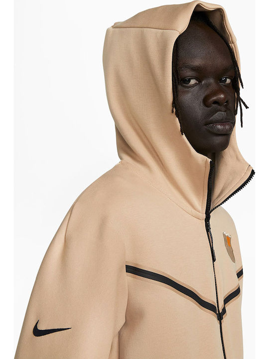 FC Barcelona Tech Fleece Windrunner Ζακέτα με Κουκούλα Μπεζ