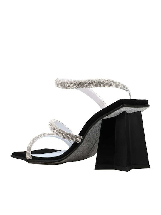 Sandalen mit Strass Schwarz