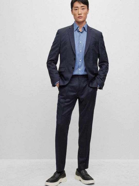 Men's Winter Suit Jacket Slim Fit Blue