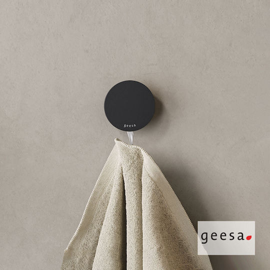 Geesa Opal 7245-400 Άγκιστρο Μπάνιου Μονό με Βίδες ​9x9cm Μαύρο