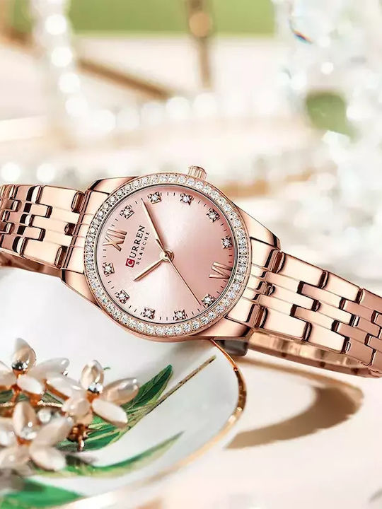 Curren Women's Watch with Metal Bracelet Total Rose Gold
