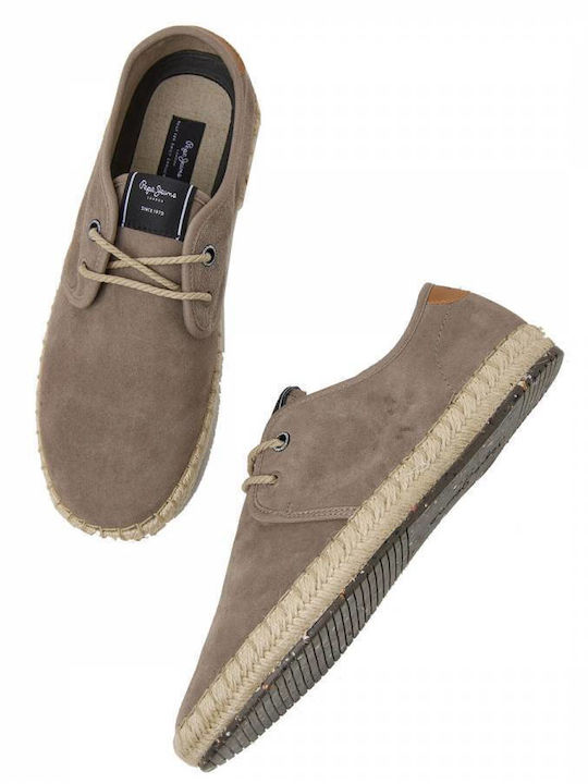 Tourist Classic Leather Men's Espadrilles Dark Stone