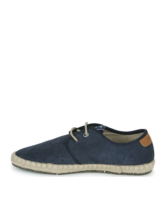 Tourist Classic Suede Men's Espadrilles in Blue Color