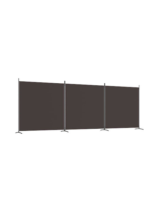 vidaXL Decorative Room Divider Fabric with 3 Panels Coffee 525x180cm