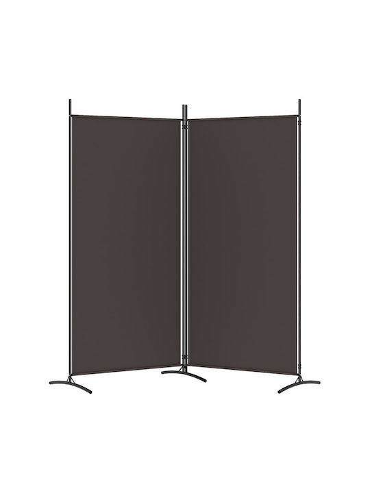 vidaXL Decorativ Paravan Tesatura cu 2 Panouri Cafea 175x180cm