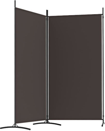 vidaXL Decorative Room Divider Fabric with 2 Panels Coffee 175x180cm