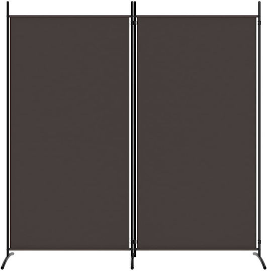 vidaXL Decorative Room Divider Fabric with 2 Panels Coffee 175x180cm