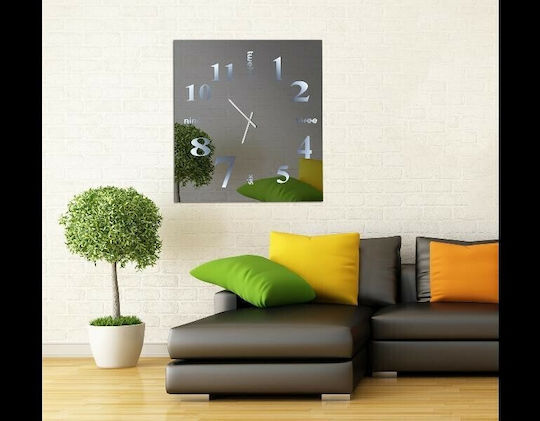 Ploumatos Wall Clock Mirror Silver 104x112cm