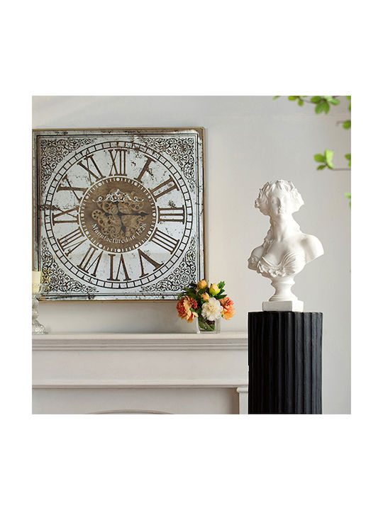 Artekko Vintage Αντικέ Ρολόι Τοίχου Μεταλλικό Χρυσό 11x11cm