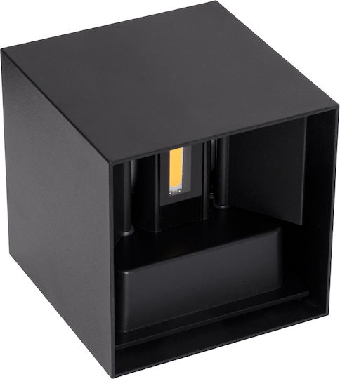 GloboStar Axis-S Επιτοίχια Εξωτερική Πλαφονιέρα LED IP65 10W με Φυσικό Λευκό Φως Διπλής Δέσμης 10x10x10εκ.